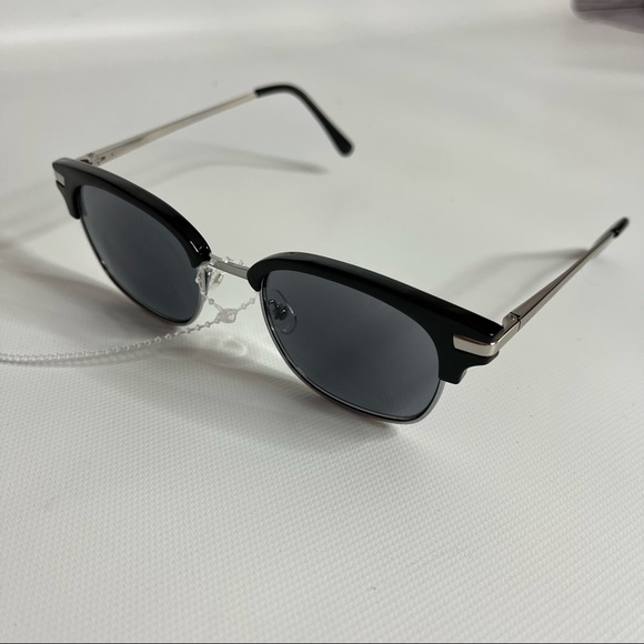 Peepers Black & Silver Clubmaster Sunglasses UNISEX - Picture 6 of 13